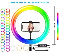 ARO DE LUZ 36CM MULTICOLOR