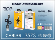 GMR PREMIUM CABLE NYLON USB A TIPO C 3.0A 300CM