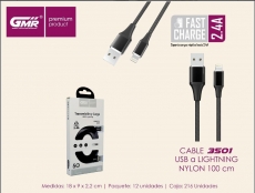 GMR PREMIUM CABLE NYLN LIGHTNING 2,4A 100CM