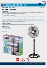 VENTILADOR DE PIE METALICO 12 PULGADA 60W