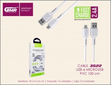 GMR PREMIUM CABLE MICROUSB 2,4A 100CM