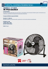 VENTILADOR DE MESA Y SUELO 16 PULGADA 65W