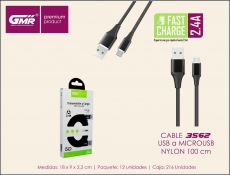 GMR PREMIUM CABLE MICROUSB 2,4A 200CM