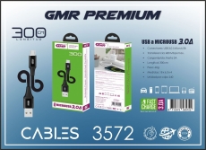 GMR PREMIUM CABLE NYLON USB A MICROUSB 3.0A 300CM