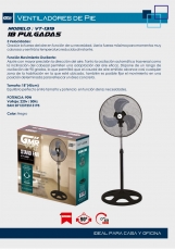 VENTILADOR DE PIE METALICO DE 3 ASPAS 18 PULGADA 90W