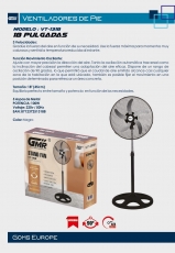 VENTILADFOR DE PIE METALICO DE 5 ASPAS 18 PULGADA 100W