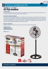 VENTILADOR DE PIE METALICO 10 PULGADA 45W