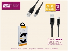 GMR PREMIUM CABLE NYLON TIPO-C 2,4A 200CM