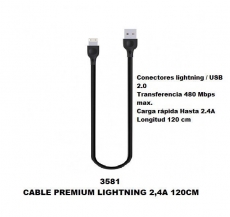 GMR PREMIUM CABLE MICRO USB 2.4A 120CM